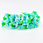 Blue Garden Bracelet | Blue Flower Beaded Stretch Bracelet