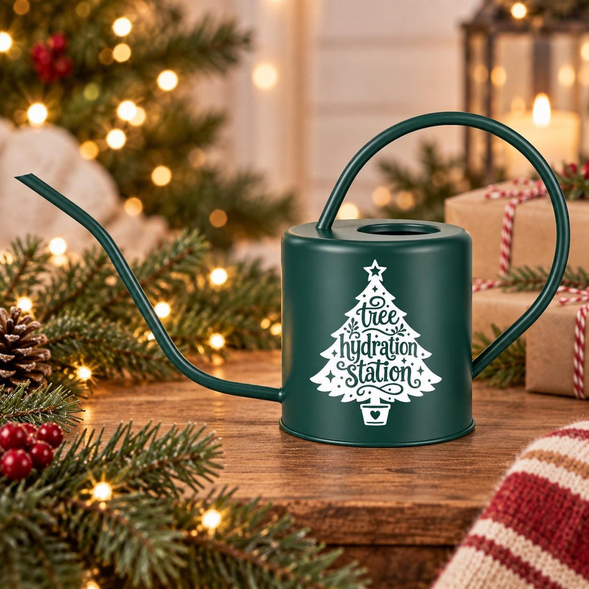 Christmas Tree Watering Can with Tree Hydration Station Design