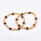 Golden Romance Bracelet Collection: Bronze Hematite and Gold Beaded Bracelets