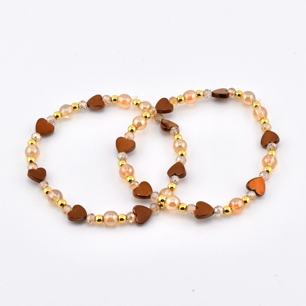 Golden Romance Bracelet Collection: Bronze Hematite and Gold Beaded Bracelets