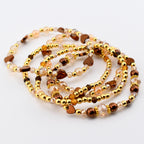 Golden Romance Bracelet Collection: Bronze Hematite and Gold Beaded Bracelets