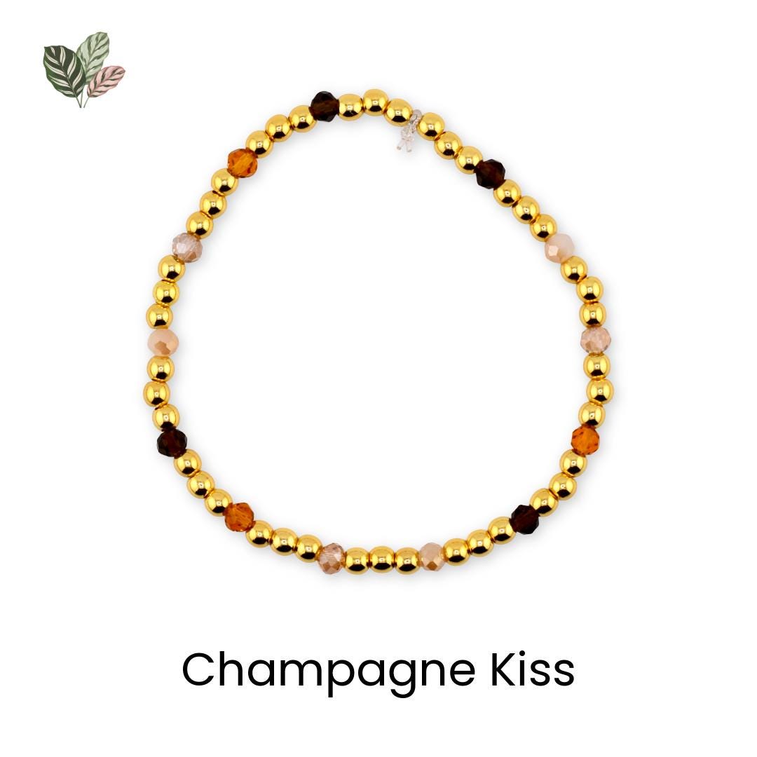Golden Romance Bracelet Collection: Bronze Hematite and Gold Beaded Bracelets