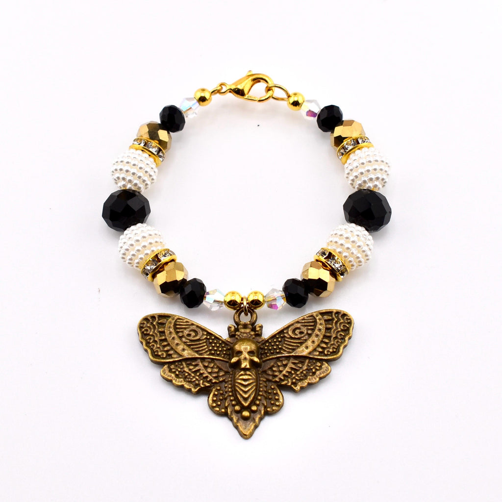 Black and Gold Snake or Moth Tumbler Handle Charm