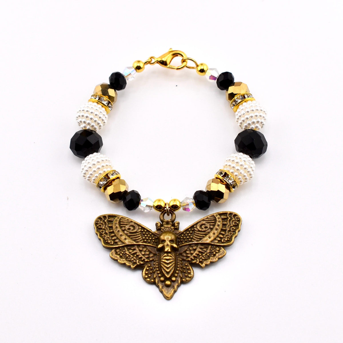 Black and Gold Snake or Moth Tumbler Handle Charm