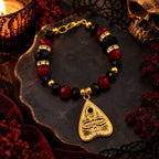 Gothic Ruby Noir Tumbler Handle Bracelet: Halloween 18K Gold Plated Ouija Charm Tumbler Accessory