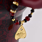 Gothic Ruby Noir Tumbler Handle Bracelet: Halloween 18K Gold Plated Ouija Charm Tumbler Accessory