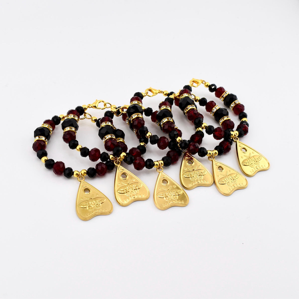 Gothic Ruby Noir Tumbler Handle Bracelet: Halloween 18K Gold Plated Ouija Charm Tumbler Accessory