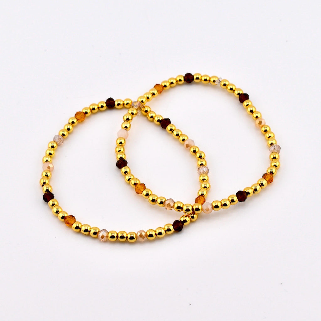 Golden Romance Bracelet Collection: Bronze Hematite and Gold Beaded Bracelets
