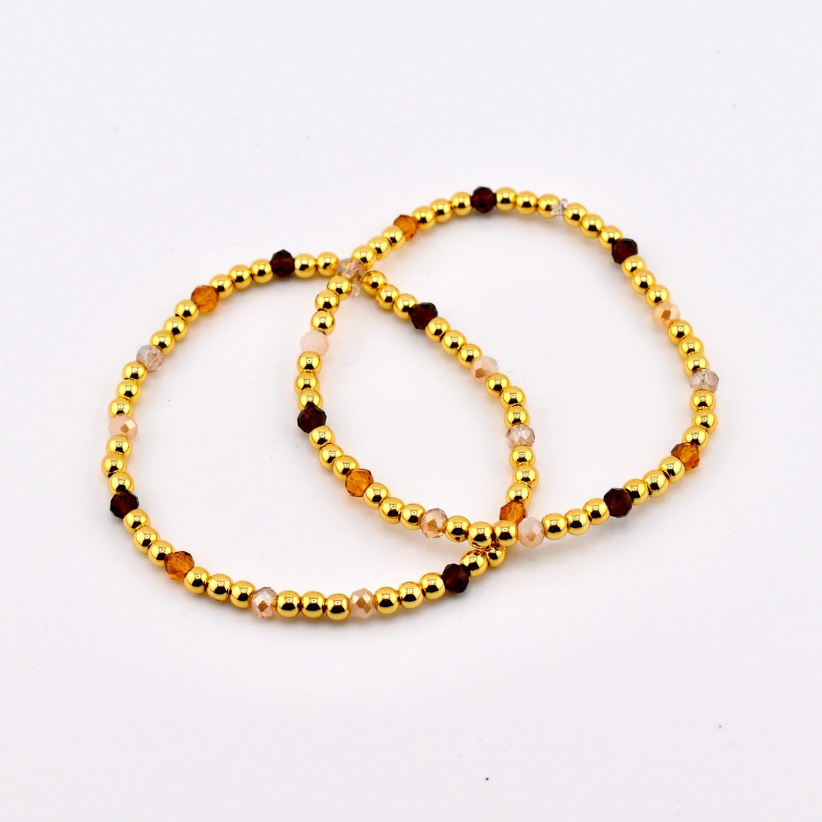 Golden Romance Bracelet Collection: Bronze Hematite and Gold Beaded Bracelets