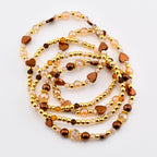 Golden Romance Bracelet Collection: Bronze Hematite and Gold Beaded Bracelets