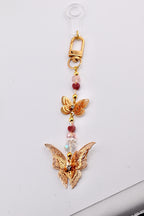 Butterfly Straw Charm, Gold Butterfly Tumbler Charm, Pink Beaded Straw Dangle, Pearl Crystal Cup Charm, Bag Charm Keychain Option