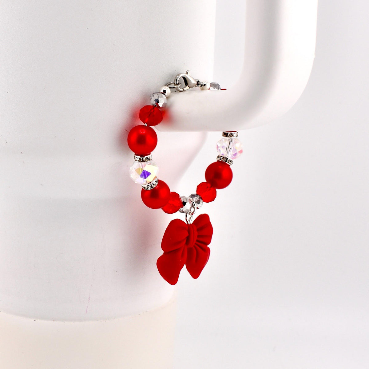 Soft Pink Ribbon Tumbler Handle Bracelet