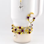 Plum Radiance Bracelet Collection: Purple Silver and Gold Beaded Bracelets