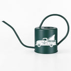 Personalized Christmas Tree Watering Can, Vintage Truck Design, Forest Green (50 oz)