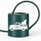 Personalized Christmas Tree Watering Can, Vintage Truck Design, Forest Green (50 oz)