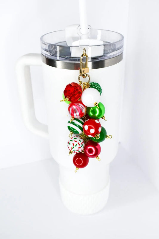 Christmas Tumbler Straw Bauble Charm