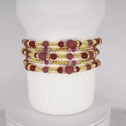 Red Velvet Cake Bracelet Collection: Crimson, Pink and Gold Bracelets