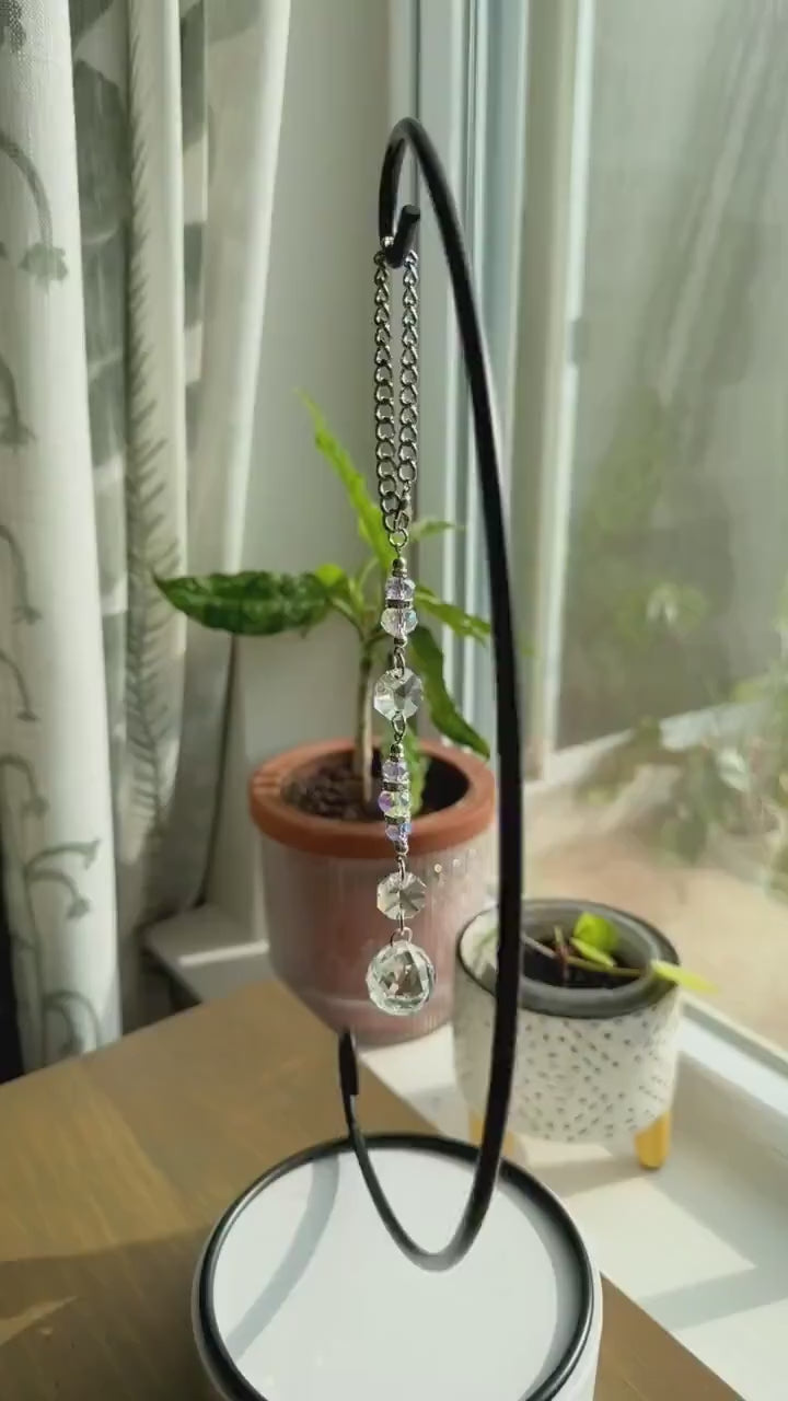 Crystal Purple Suncatcher | Window Hanging Crystal Prism