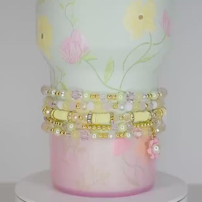Pastel Spring Blossom Tumbler Handle Bracelet