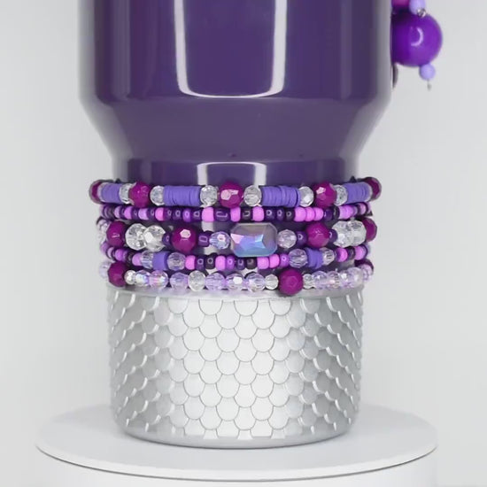 Purple Tumbler Handle Charm Bracelet