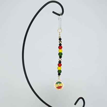 Juneteenth Straw Charm | Red, Black, Green Beaded Tumbler Accessory