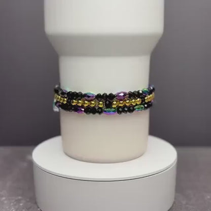 Elphaba for Good Bracelet Collection: Black Gold and Iridescent Beaded Bracelets