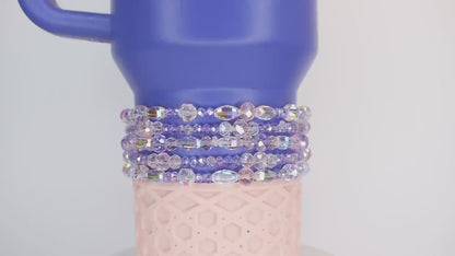 Dahlia Shimmer Bracelet Collection: Purple, Pink and Crystal Beaded Bracelets