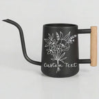 Personalized Watering Can with Floral Bouquet and Customizable Name or Word Design