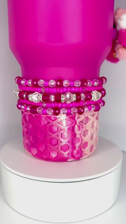 Hot Pink Violet Blossom Bracelet Collection
