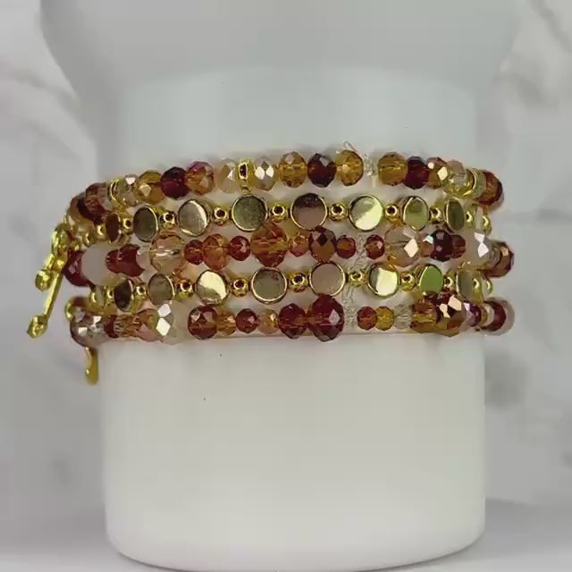 Chocolate Brown and Gold Bracelet Collection - Bow Charm Bracelets
