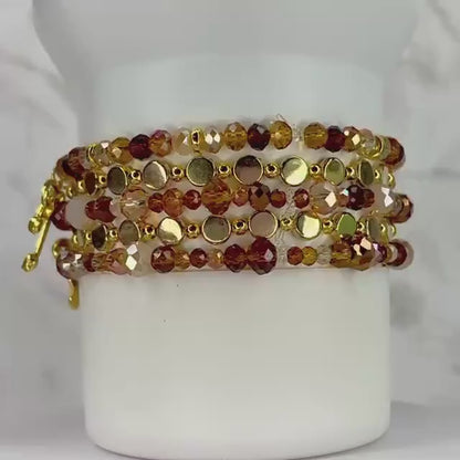 Chocolate Brown and Gold Bracelet Collection - Bow Charm Bracelets